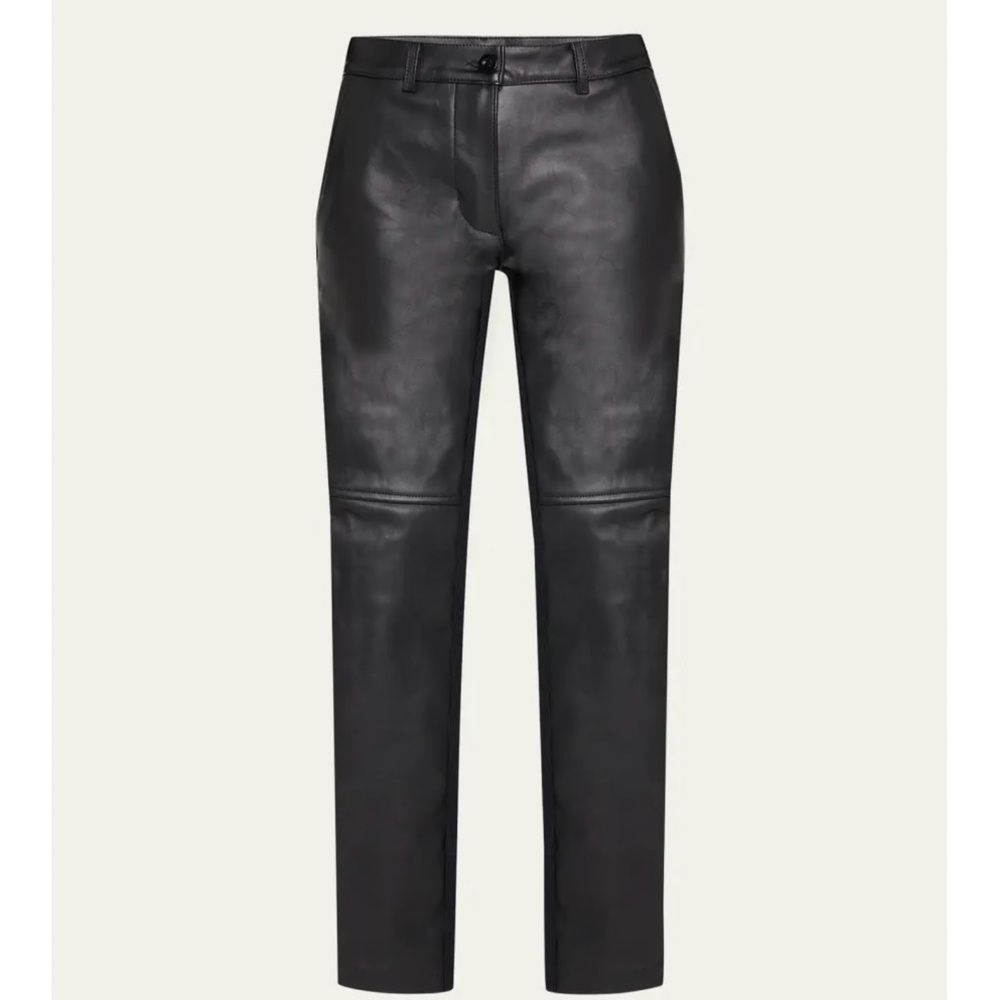 Sacai Mixed-Media Leather Knit Back Pants In Black NWT